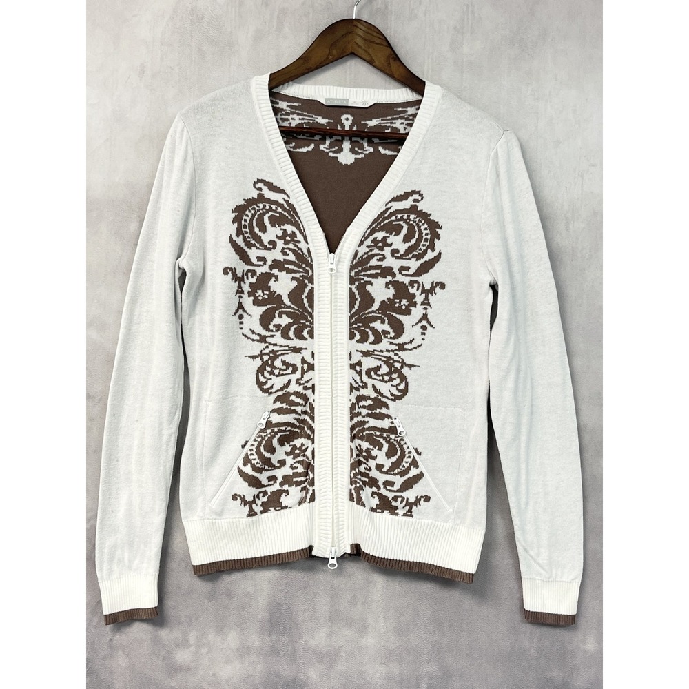 Athleta Womens Cotton Full Zip Cardigan Sweater Size M Boho Earthy Western Indie